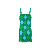 Argyle Knitwear Sleeveless Mini Dress