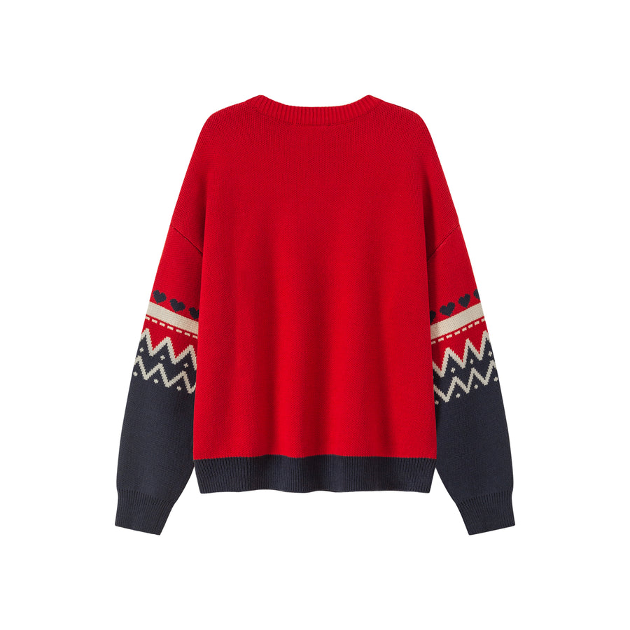 CHUU Feeling Festive Stripe Knit Sweater