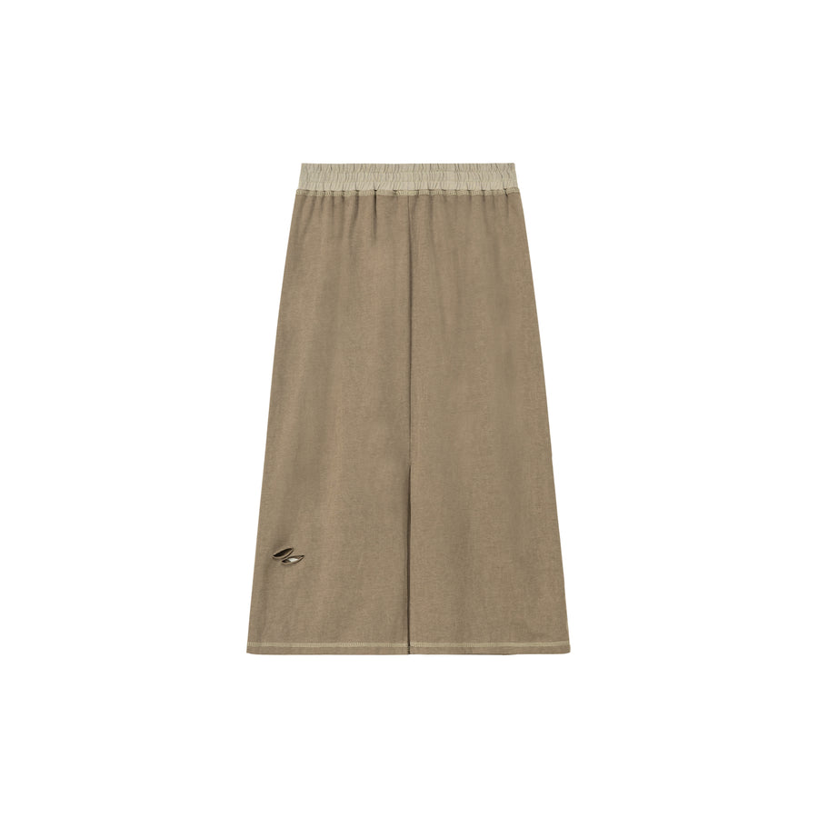 CHUU Banded Vintage Slit Long Skirt