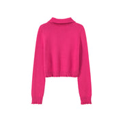 Candy Crop Half Zip-Up Knit Top