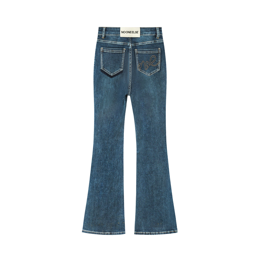 CHUU Slim High Waist Flared Jeans