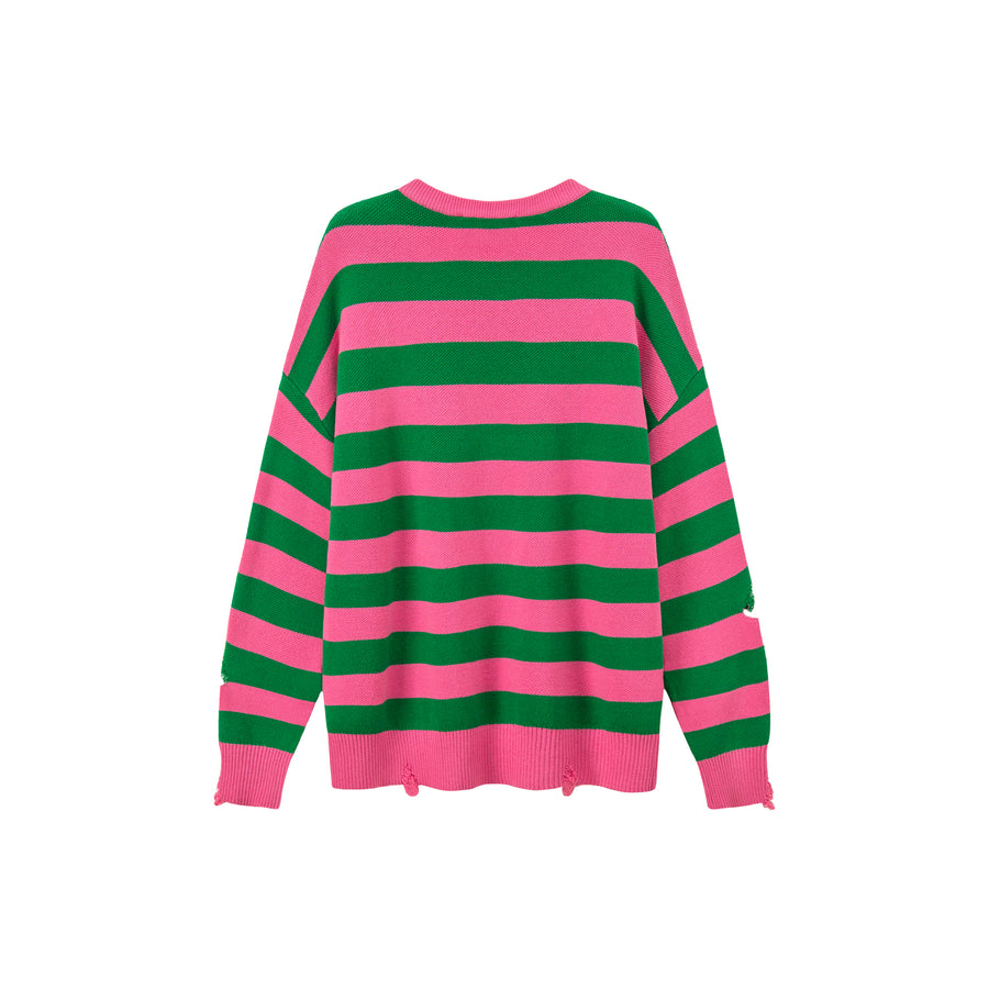 CHUU Shine Your Light Stripe Knit Sweater