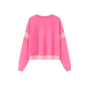 Solid Color Round Neck Sweatshirt