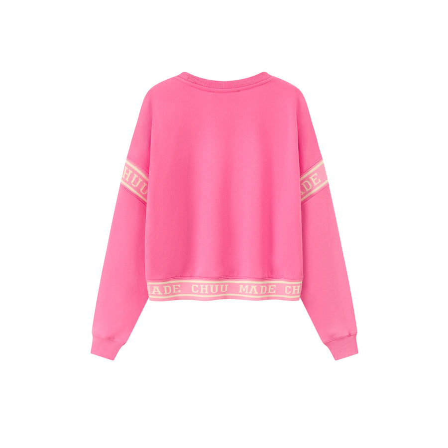 CHUU Solid Color Round Neck Sweatshirt