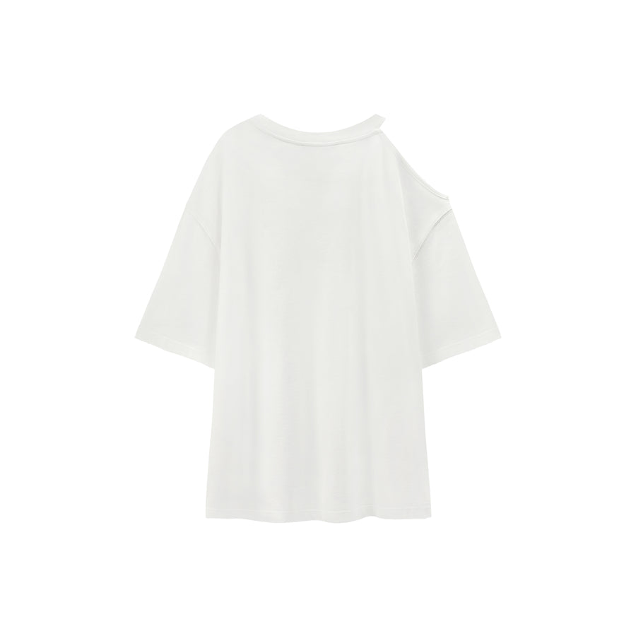 CHUU Nice To Meet You Open Shoulder T-Shirt