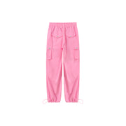 Basic Color String Cargo Wide Pants