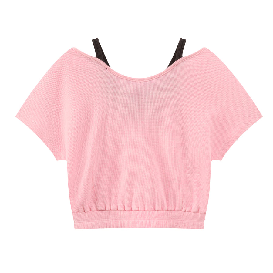 CHUU Two-Layer Crop Sport Top