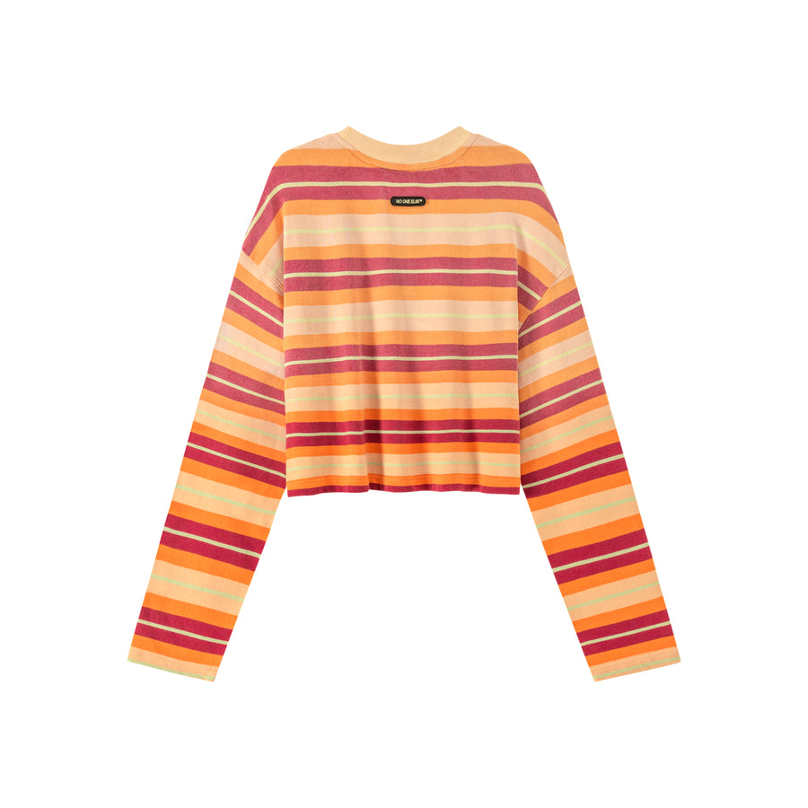 CHUU Striped Cropped T-Shirt