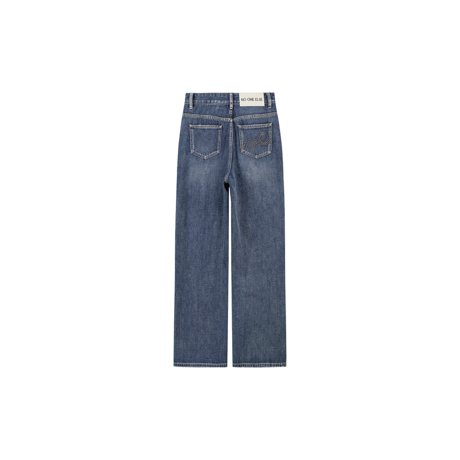 CHUU Two-Toned Wide Denim Jeans