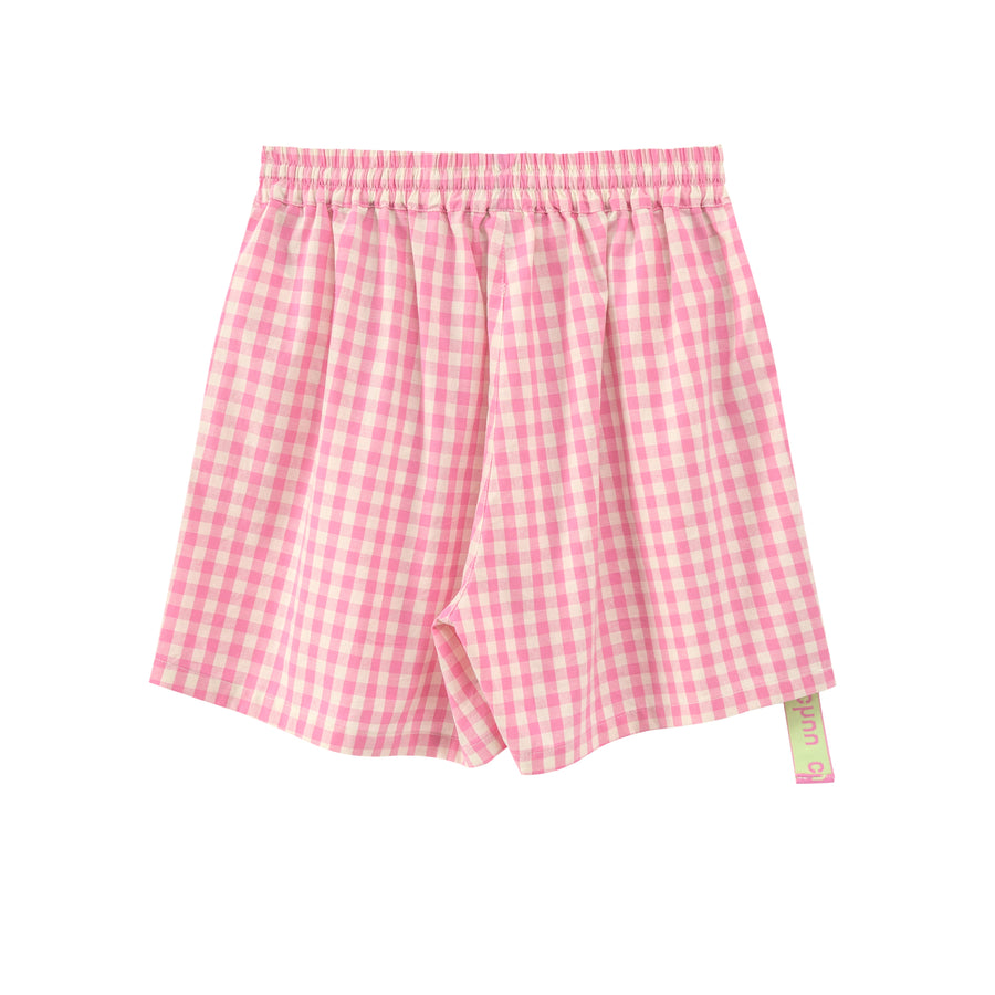 CHUU Gingham Check Wide Shorts