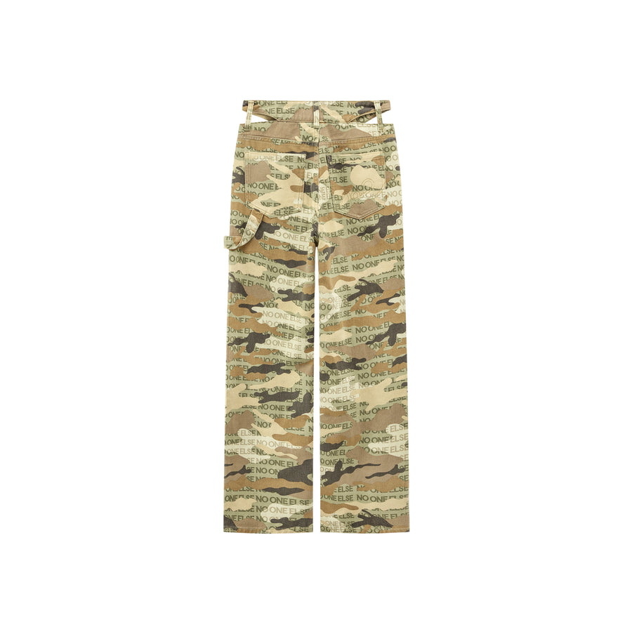 CHUU Camouflage High Waist Straight Pants