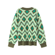 Argyle Loose Fit Knit Sweater