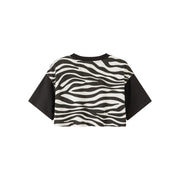 Zebra Contrast Cropped T-Shirt