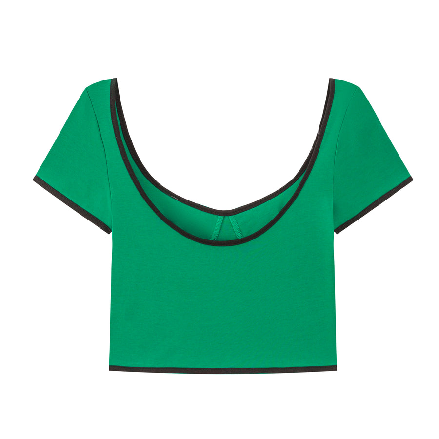 CHUU Deep U-Neck And Back Crop Top