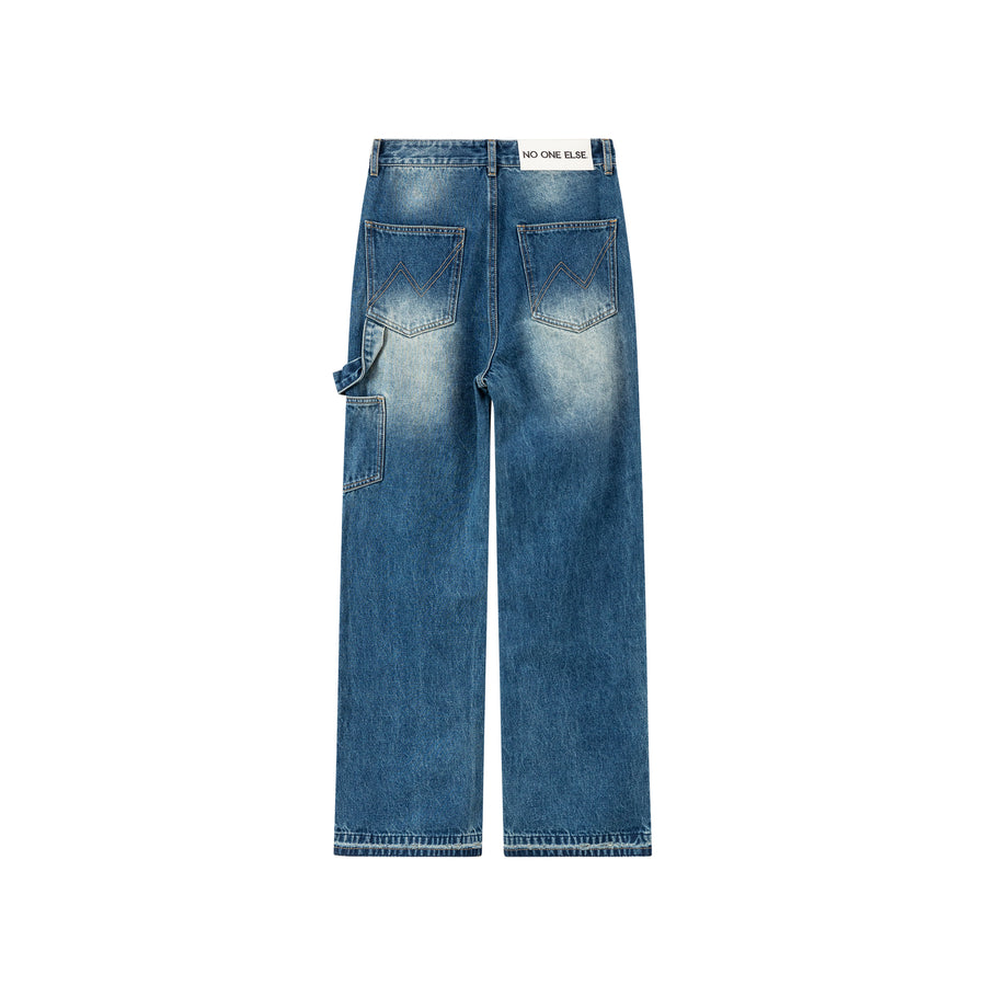 CHUU Wash Distressed Denim Jeans