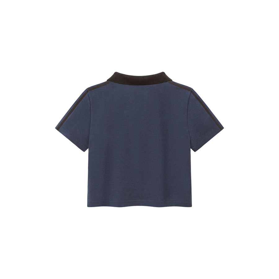 CHUU Polo Neck Cropped T-Shirt