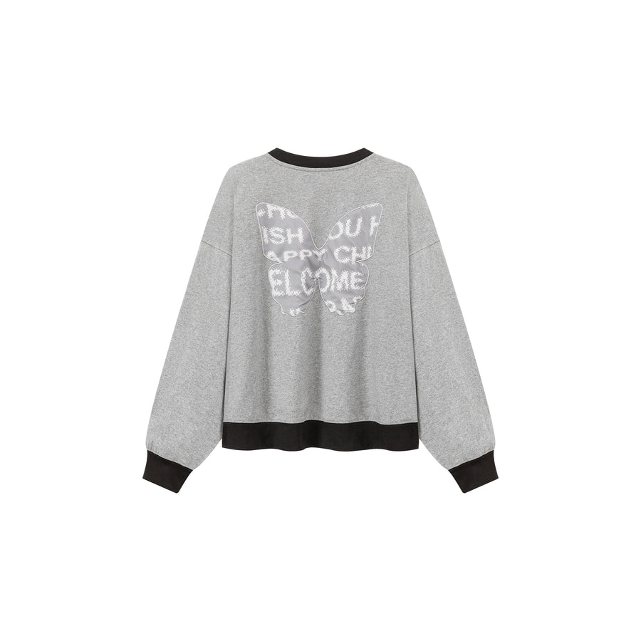 CHUU Color Matching Line Loose Fit Sweatshirt