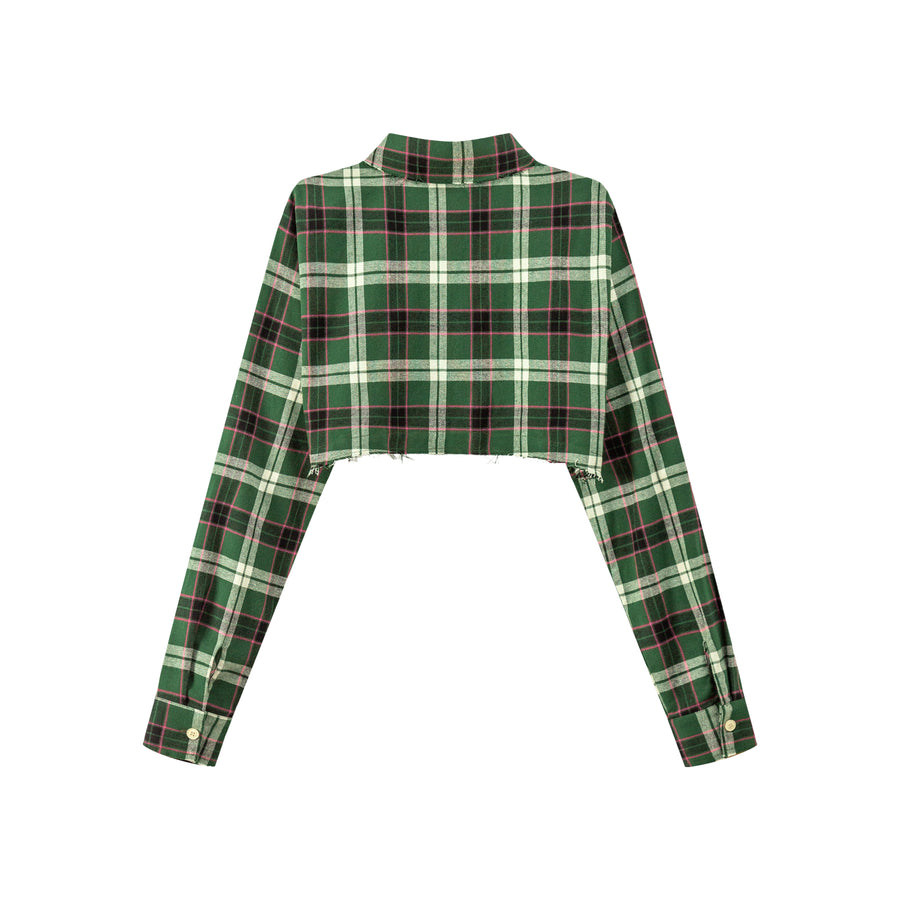 CHUU Scottish Check Cropped Shirt