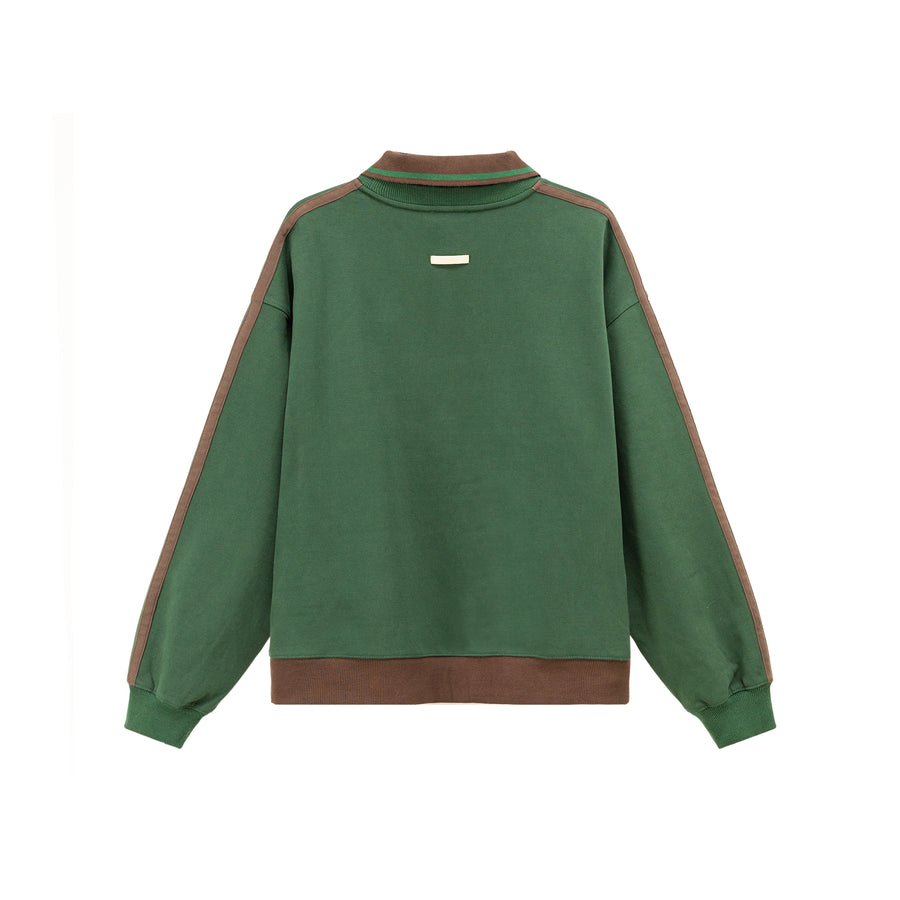 CHUU Polo Collar Loose Fit Sweatshirt