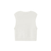 Round Neck Faux Angora Vest