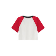 Chuu Circus Contrast Raglan Cropped T-Shirt