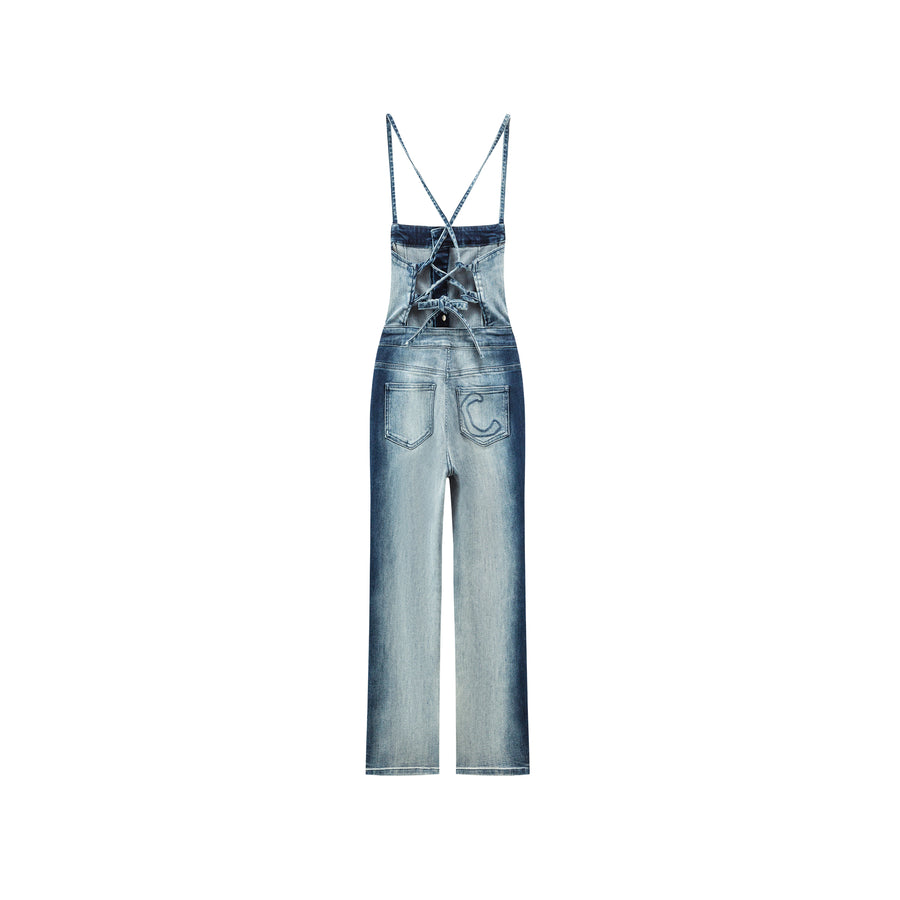 CHUU Shading Denim Jumpsuit