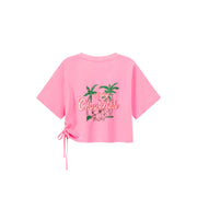 Side String Chuu Printed Design Cropped T-Shirt