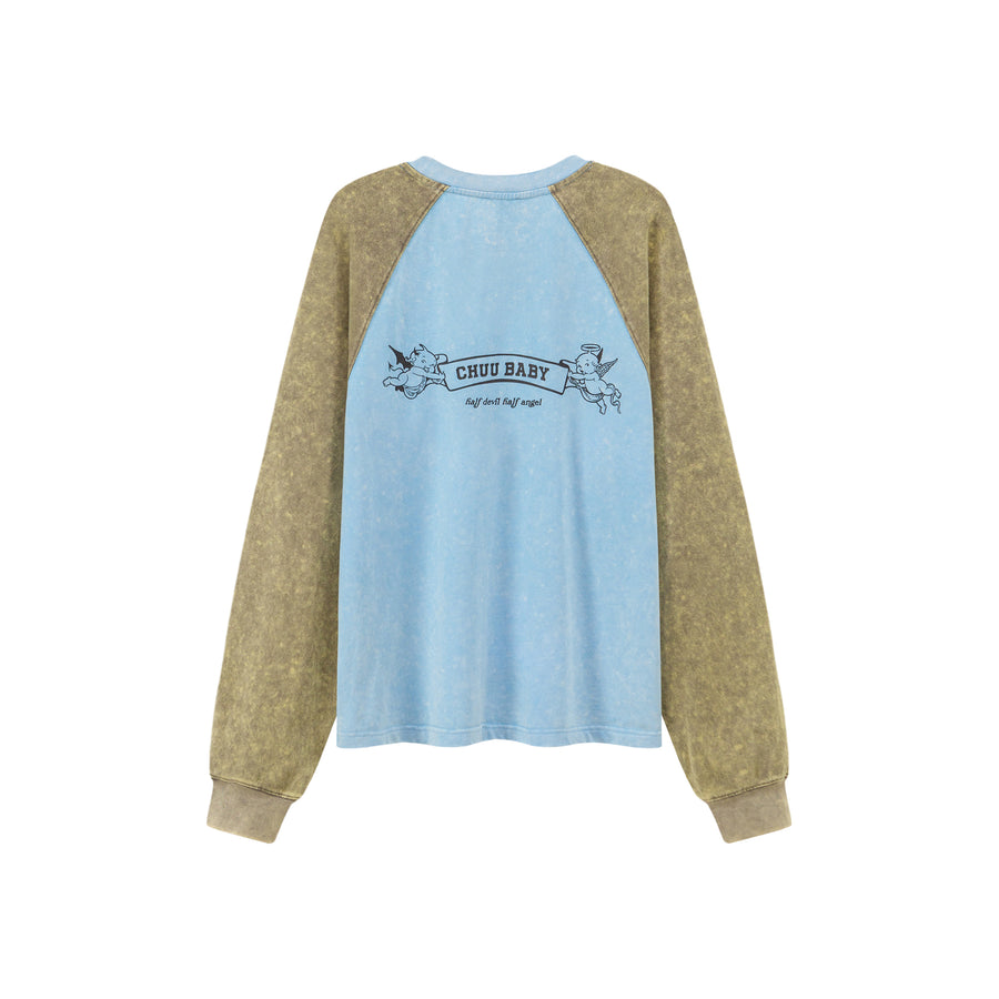 CHUU My Secret Color Matching Raglan Loose Fit T-Shirt