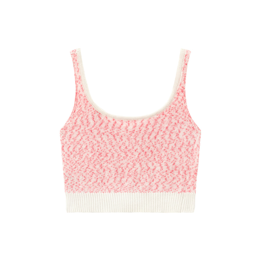 CHUU Round Neck Crop Knit Tank Top