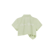 Unbalanced Chuu Baby Cropped Shirt