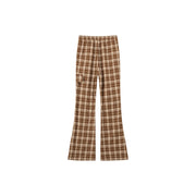 Infinite Check Slit Bootcut Pants