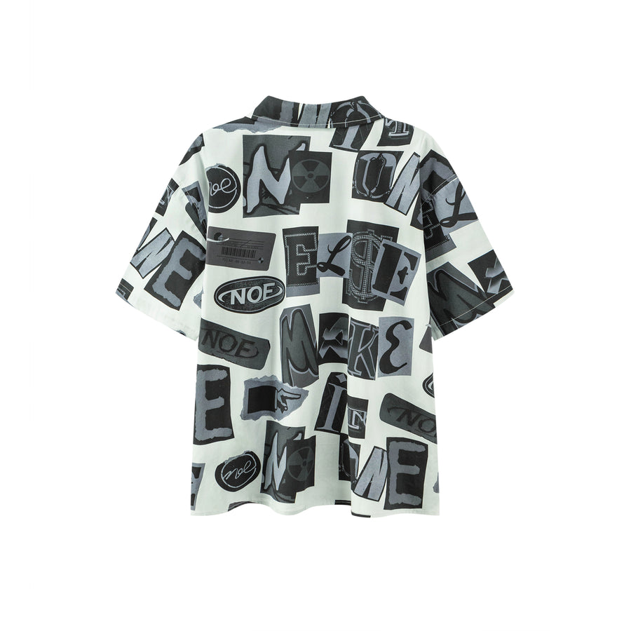 CHUU Lettering Collage Short-Sleeved Shirt