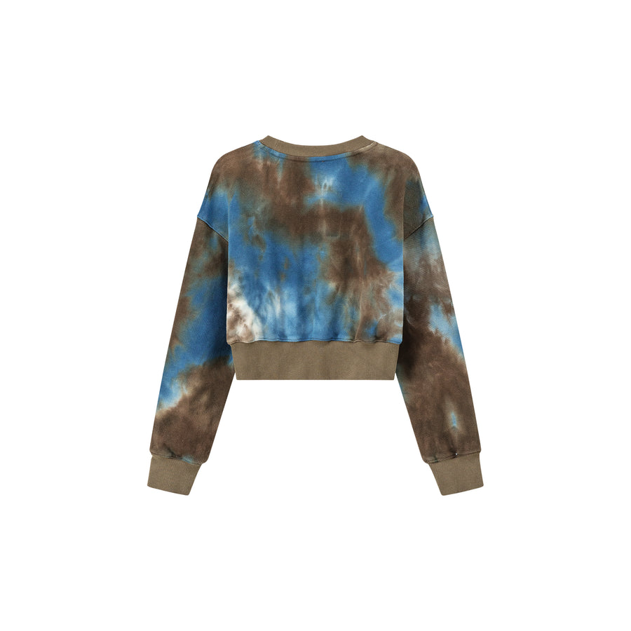 CHUU Printed Butterflies Cropped Sweatshirt