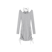 Halter Long Sleeve String Dress