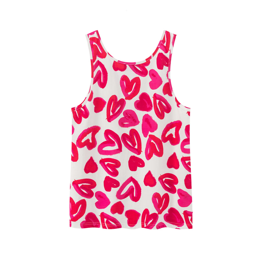 CHUU Painted Hearts Sleeveless Top