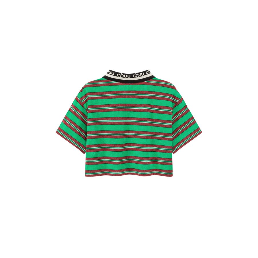 CHUU Striped Cropped T-Shirt