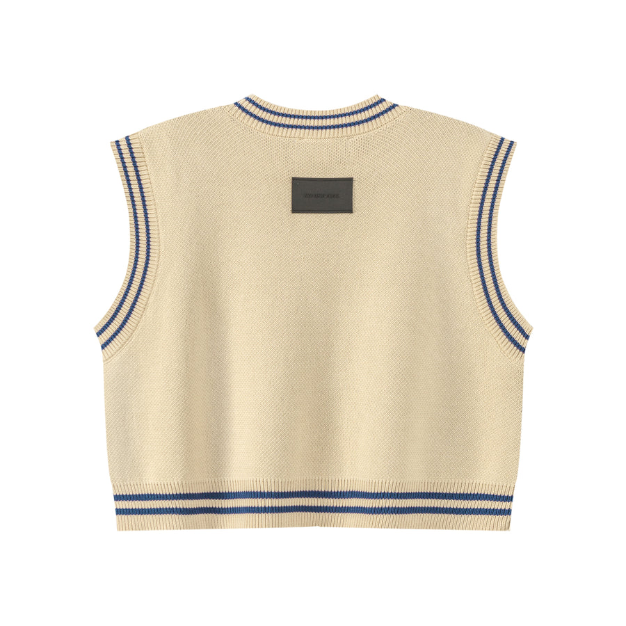 CHUU Lettering V-Neck Knit Vest