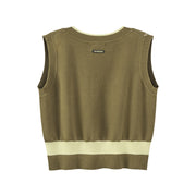 Deep V- Neck Sweater Vest