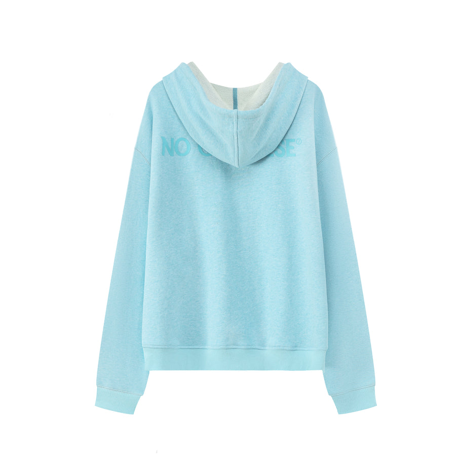 CHUU Lettering Long-Sleeved Zip-Up Hoodie