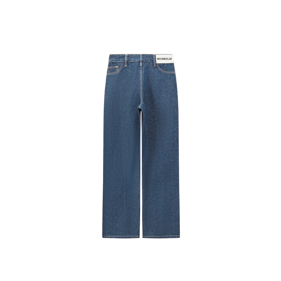 CHUU Back-Pockets Front Straight Jeans