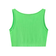 Cute Neckline Crop Sleeveless Top