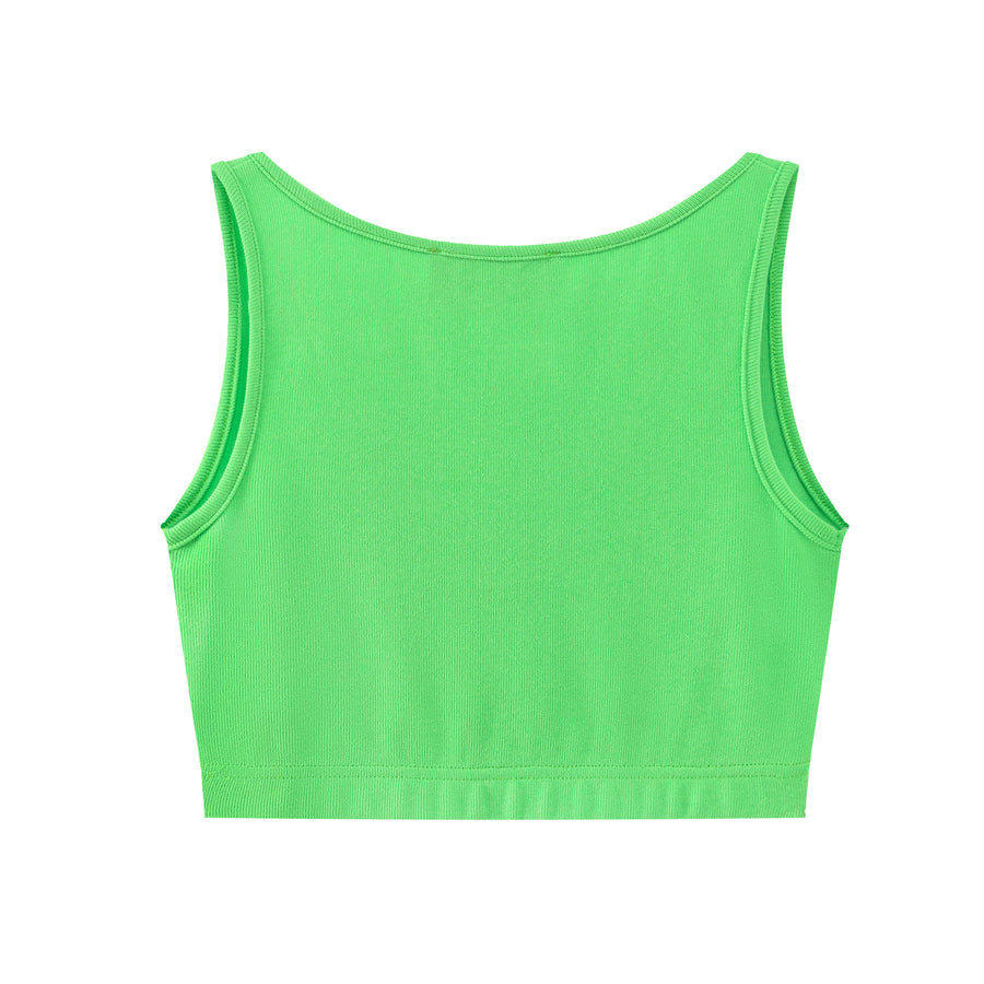 CHUU Cute Neckline Crop Sleeveless Top