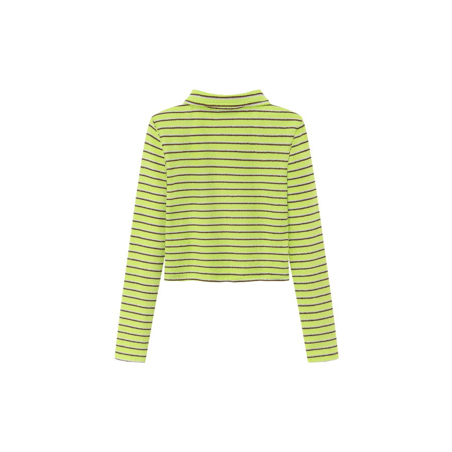 CHUU We Have Chemistry Striped Zip-Up