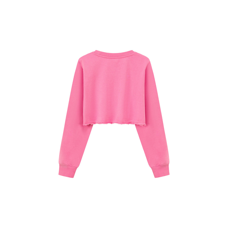 CHUU Unbalanced Loose Fit Crop Sweatshirt