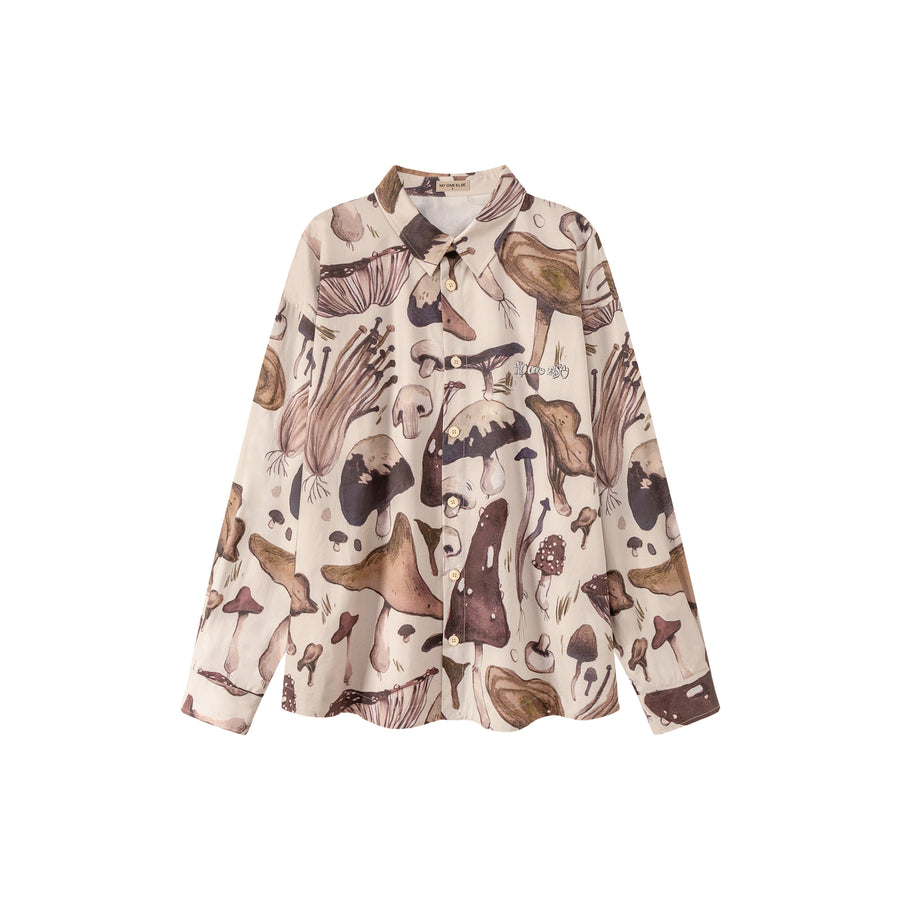 CHUU Mushroom Club Loose Fit Shirt