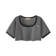 Boat-Neck Loosefit Crop Top