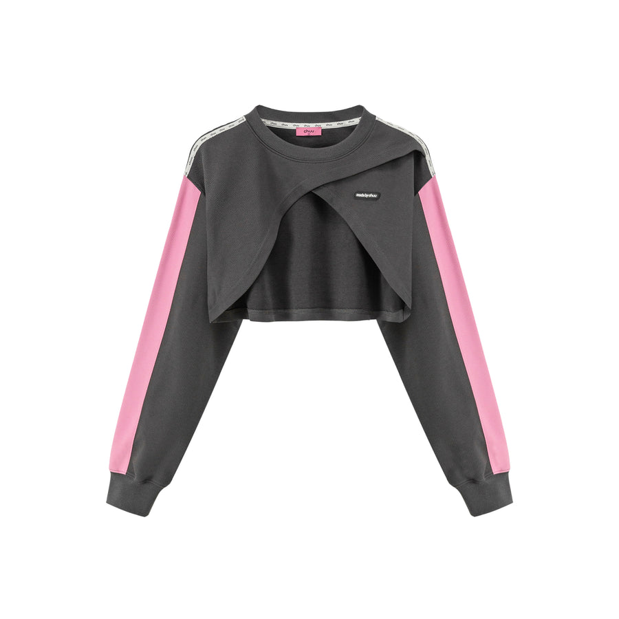 CHUU Diagonal Bolero Sweatshirt