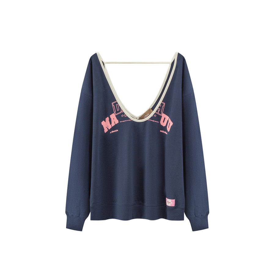 CHUU Debych Deep V-Neck Sweatshirt