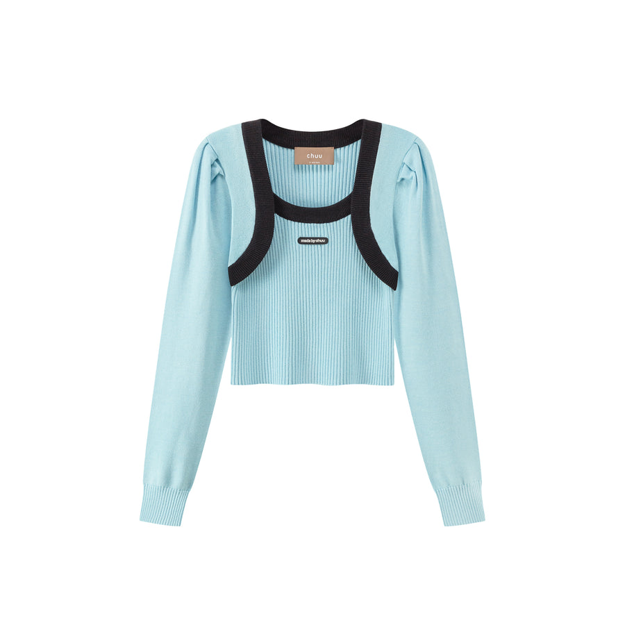 CHUU Jumping With Joy Cropped Knit Top