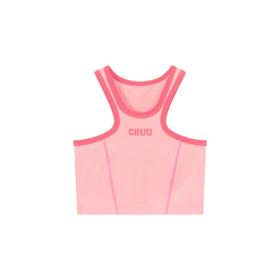 CHUU Back Split Cropped Sleeveless Top